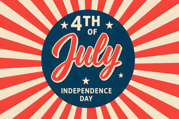 Fourth of july independence day design with radial stripes background