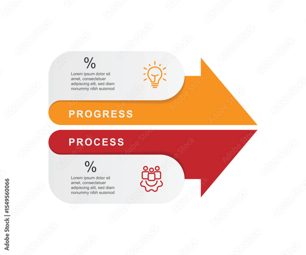 Poster business template presentation. management planning concept. 2 step process infographic vector eleme