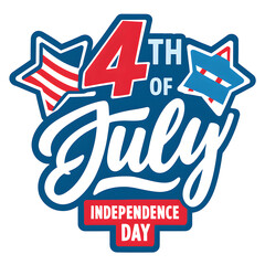 Fourth of july independence day design isolated on white background
