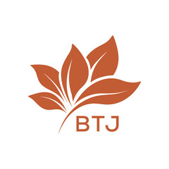 BTJ Modern Abstract Botanical Logo with Leaf Motif BTJ Later Logo, and Letter mark.
