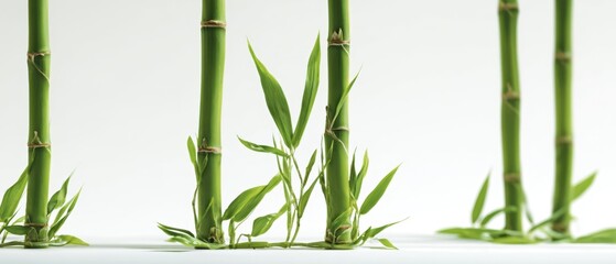 The elegant arrangement of bamboo stems conveying tranquility and growth.