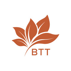 BTT Modern Abstract Botanical Logo with Leaf Motif BTT Later Logo, and Letter mark.
