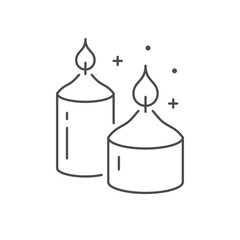 Two candles line outline icon