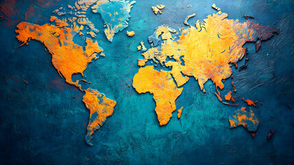 Vibrant Watercolor World Map