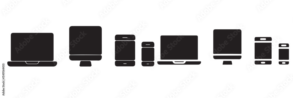 Aufkleber set of smart devices and gadgets, computer equipment and electronics. electronic devices icons for w