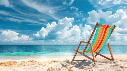 Summer Beach Vacation Lounge Chair Background Picture: Coastal Relaxation Scenes, Tropical Vibes, and Sunlit Seaside Visuals