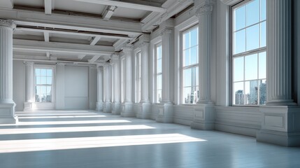 Fototapeta premium Elegant white classic interior