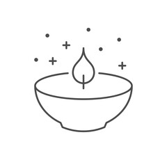 Candle in bowl line icon