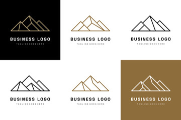 The geometric low poly mountain range logos designed for elegant business branding