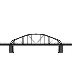 Obraz premium Steel Urban Bridge Structure, Flat Vector Icon