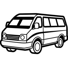 Viper Van line art vector