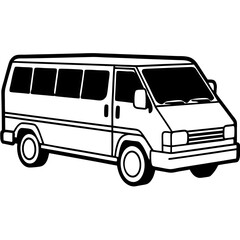 Viper Van line art vector