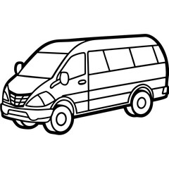 Viper Van line art vector