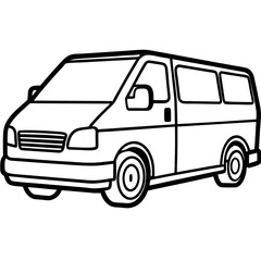 Viper Van line art vector