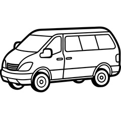 Viper Van line art vector