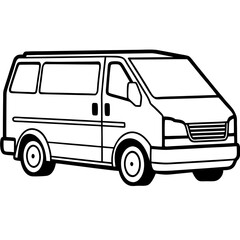 Viper Van line art vector