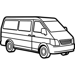 Viper Van line art vector