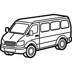 Viper Van line art vector