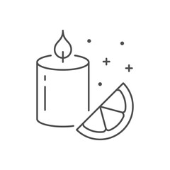 Citrus candle line outline icon