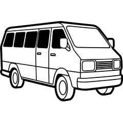 Viper Van line art vector