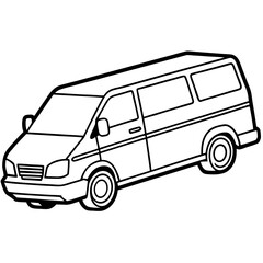 Viper Van line art vector