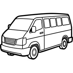 Viper Van line art vector