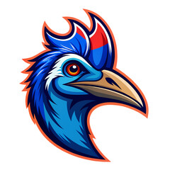 Obraz premium Cassowary Head Profile A Vivid Pixel Art Illustration isolated on transparent bacckground