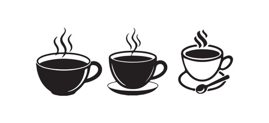 Cup cofee icon. Silhouette tea cup symbol, Coffee mug icon sign symbol design. vector illustration eps 10.