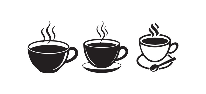 Cup cofee icon. Silhouette tea cup symbol, Coffee mug icon sign symbol design. vector illustration eps 10.
