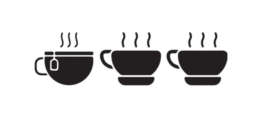 Cup cofee icon. Silhouette tea cup symbol, Coffee mug icon sign symbol design. vector illustration eps 10.
