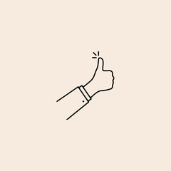Thumb up finger icon flat vector design.