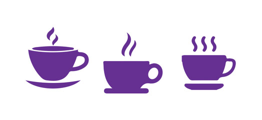 Coffee cup icon set. Tea cup illustration sign collection. Mocha symbol. Tea logo. vector illustration eps 10.