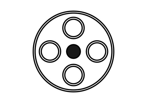 Icono negro de pel&iacute;cula de cine