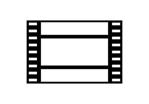 Icono negro de pel&iacute;cula de cine