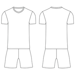 T-shirt jersey and shorts pant  for template front and back VECTOR DESIGN	
