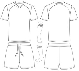 T-shirt jersey and shorts pant  for template front and back VECTOR DESIGN	