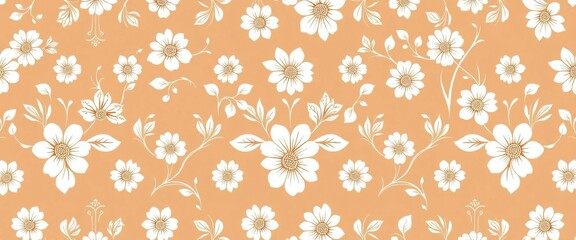 Elegant beige and white geometric floral seamless patterns  Vector backgrounds, simple illustrations, vector, elegant
