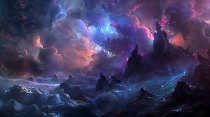 Cosmic Mountain Range in a Nebula