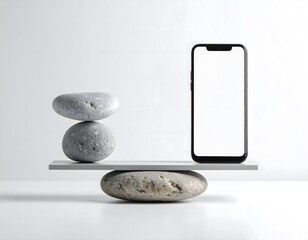 Mobile Phone Balance with Stones