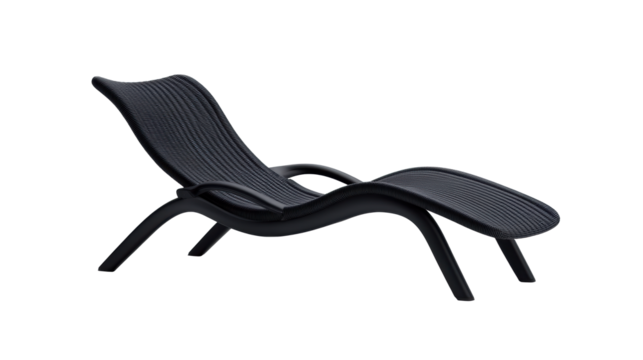 Stylish Sun Lounger on Transparent Background