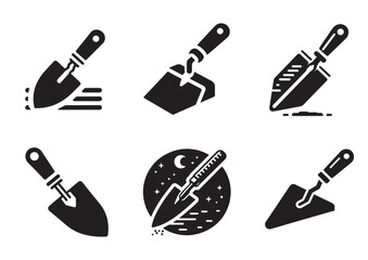 Obraz premium Trowel silhouette vector, Trowel Icon Set