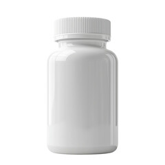 White Supplement Vitamin Bottle Mockup on White Background
