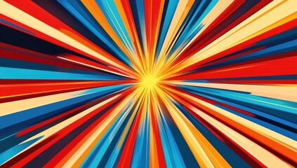 Vibrant radial stripes explode outward