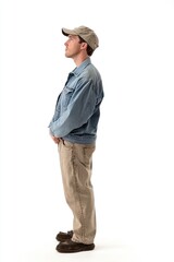 Man standing waiting background clothing jacket.