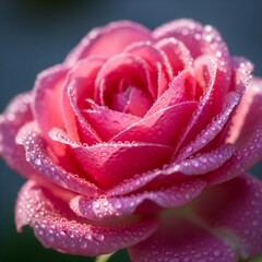 pink rose with water drops