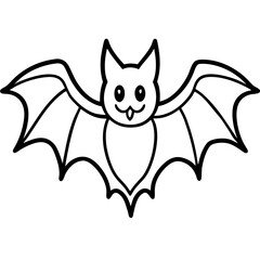Ghost Bat line art vector