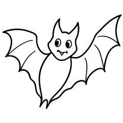 Ghost Bat line art vector