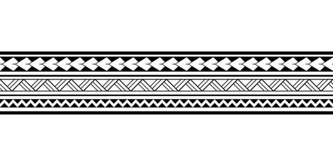 Maori Polynesian tattoo bracelet. Tribal sleeve seamless pattern vector.