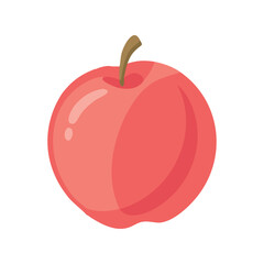 Fresh Organic Nectarine Fruit Flat Minimal Vector Illustration