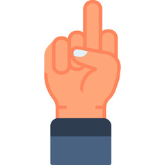 Middle finger hand vector icon. Hand gesture icon flat style. perfect use for logo, presentation, website, and more. modern icon design color style